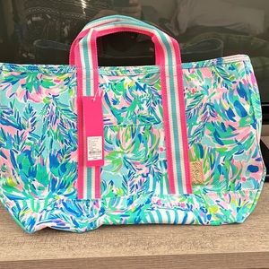 Lilly Pulitzer Mini Mercato Tote in Blue Ibiza Cabana Cocktail